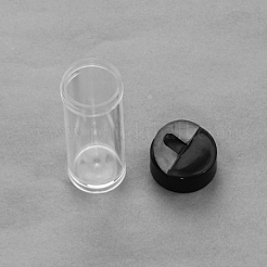 黒い蓋付きのプラスチック製のビーズの容器  コラム  透明  2.4x5.6cm  容量：10ml（0.34液量オンス）&nbsp;CON-S040