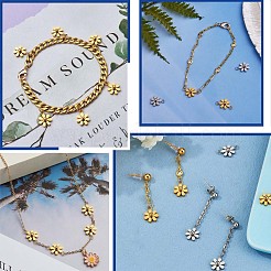 12Pcs 430 Stainless Steel Small Flower Connector Charms&nbsp;JX239A