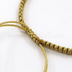 DIYブレスレット作り用編み込みナイロンコード  ダークカーキ  145~155x5x2mm  穴：2~4mm&nbsp;AJEW-M001-05