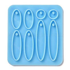 Oval Shape Holographic Pendant DIY Silicone Mold&nbsp;DIY-K063-06