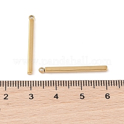 イオンプレーティング（IP）304ステンレスペンダント  直方体/棒状のチャーム  18KGP本金メッキ  27.5x2.5x2mm  穴：1.4mm&nbsp;STAS-G336-03C-G