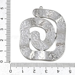304ステンレススチール製ビッグペンダント  渦チャーム  ステンレス鋼色  51.5x40.5x3mm  穴：1.7mm&nbsp;LS-STAS-G363-02P