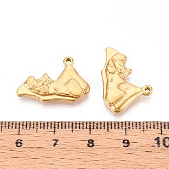 ステンレスペンダント201個  山の魅力  イオンプレーティング（ip）  18KGP本金メッキ  14.5x21x2.5mm  穴：1.2mm&nbsp;STAS-N109-223G