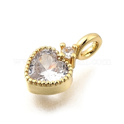 Brass Pave Cubic Zirconia Charms&nbsp;KK-Q097-03D-G