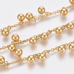 Ion Plating(IP) 304 Stainless Steel Charm Anklets&nbsp;AJEW-P069-06G