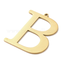 304ステンレスペンダント  手磨き文字  18KGP本金メッキ  イオンプレーティング（ip）  文字B  40x30x1.4mm  穴：2mm&nbsp;STAS-C157-01G-B
