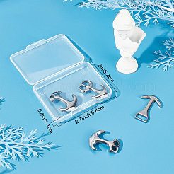 6個、3種類のスタイルの304ステンレススチールフック留め具  アンカー  ステンレス鋼色  31~35x21~24x2.5~6mm  穴：4~7x5~10mm  2個/スタイル&nbsp;STAS-SC0004-36