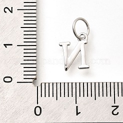 925スターリングシルバーペンダント  文字L  文字N  10x7.5x1mm  穴：4mm&nbsp;STER-R011-07P-N