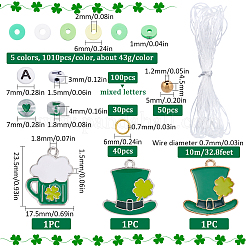 Saint Patrick's Day Theme DIY Alloy Enamel & Polymer Clay Beads Bracelets Making Kits&nbsp;DIY-SP0002-54