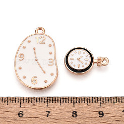 合金エナメルチャーム  クロック  ライトゴールド  ミックスカラー  15~26.5x6~16.5x1.5~5.5mm  穴：1~2mm&nbsp;PALLOY-T094-13M-KCG