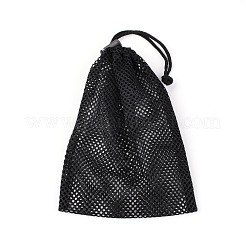 ポリエステルパッキン収納袋  巾着袋  ブラック  21x16x0.6cm&nbsp;ABAG-WH0026-28A