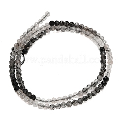 天然トマムマシンクォーツビーズ連売り  ラウンド  多面カット  3.5mm  穴：0.6mm  約128個/連  15.24''（38.7センチメートル）&nbsp;GG-CBA9722-A04-3mm