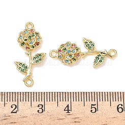 Brass Pave Colorful Cubic Zirconia Connector Charms&nbsp;KK-L253-21G-02