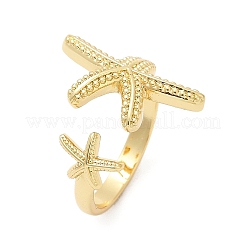 Brass Open Cuff Rings for Women&nbsp;RJEW-R032-05G
