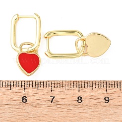 Brass Heart Hoop Earrings&nbsp;EJEW-C174-04G