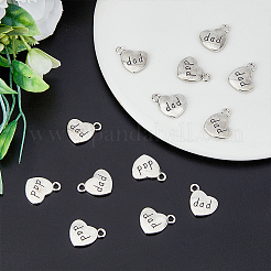 Father's Day Tibetan Style Heart Alloy Pendants&nbsp;FIND-HY0001-50