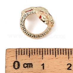 真鍮ビーズ  ヘビ  ゴールドカラー  17.5x13x13mm  穴：9mm&nbsp;KK-C133-02G