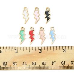 32本7色合金エナメルペンダント  稲妻  ライトゴールド  ミックスカラー  20x7x1.5mm  穴：2mm&nbsp;ENAM-FS0001-11