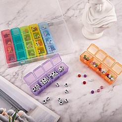 プラスチックビーズ収納ケース  フリップトップビーズ収納  取り外し可能な  28のコンパートメント  長方形  ミックスカラー  2.4~17.5x2.5~10.8x2.3~2.6cm&nbsp;CON-SZ0001-27