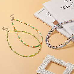 Glass Seed Beaded Two Loops Wrap Bracelet for Women&nbsp;BJEW-JB09216