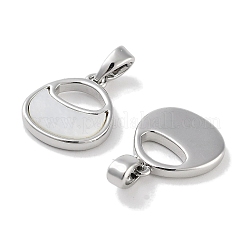 Brass Pave Natural Shell Bag Shape Charms&nbsp;KK-C051-17P
