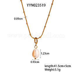 Simple and Elegant Natural Freshwater Pearl Potato Pendant Necklaces&nbsp;TT0391