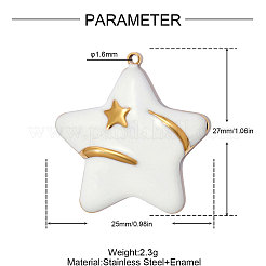 304 Stainless Steel with White Enamel Pendants&nbsp;SA-OY002-34G