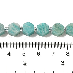 天然石アマゾナイトビーズ連売り  六角  シードビーズで  8.5~9x8.5~10x4~5mm  穴：1mm  約17~18個/連  7.48''（19センチメートル）&nbsp;G-P534-A07-01