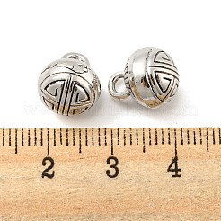 チベット風合金チャーム  カドミウムフリー＆鉛フリー  鐘  アンティークシルバー  12x10mm  穴：2.3mm  約362個/1000g&nbsp;FIND-M011-10AS