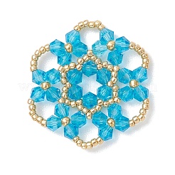 7Pcs Glass Seed Beaded Pendants&nbsp;PALLOY-MZ01245