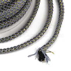 ナイロン編組コード  ミランコード／メタリック糸を撚り合わせたもの  濃いグレー  3mm  約21.87ヤード（20m）/ロール&nbsp;NWIR-C004-02C