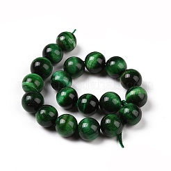 Natural Green Tiger Eye Beads Strands&nbsp;G-G099-10mm-6