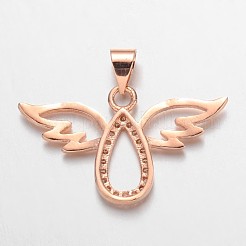 Angel Brass Micro Pave Cubic Zirconia Pendants&nbsp;ZIRC-F011-28-FF
