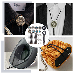 DIY Alloy & Imitation Turquoise Bolo Tie Buckle Making Findings Kits&nbsp;DIY-NB0012-94