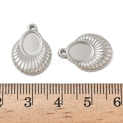 304 Stainless Steel Pendant Cabochon Settings&nbsp;STAS-D127-16P