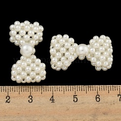 ABSプラスチックペンダント  蝶結び  淡黄色  16x29x11.5mm  穴：0.5mm&nbsp;FIND-Q110-02