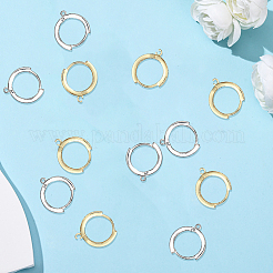6 Pairs 2 Colors Rack Plating Brass Micro Pave Cubic Zirconia Hoop Earrings Findings&nbsp;KK-BBC0021-75