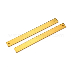 真鍮製ビッグサイズペンダントトップ  空白タグのスタンプ  長方形  18KGP本金メッキ  55x5x1mm  穴：1mm&nbsp;KK-WH0037-13G