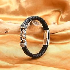 1Pc Braided Leather Cord Bracelets for Men&nbsp;BJEW-DJ0001-13