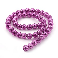 Electroplated Natural Lava Rock Bead Strands&nbsp;G-E511-01D-6mm