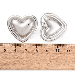 304ステンレススチールスタッドピアス  ハート  ステンレス鋼色  26.5x29.5mm&nbsp;EJEW-K311-01P