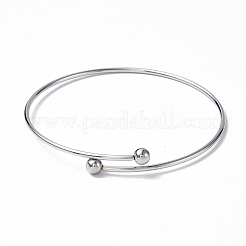 Tarnish Resistant Adjustable 304 Stainless Steel Wire Cuff Bangle Making&nbsp;MAK-F286-02P
