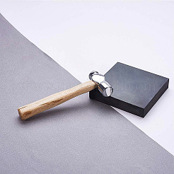 DIYアクセサリーツールセット  鉄ハンマーとゴムブロック付き  ブラック  155mm&nbsp;DIY-BC0010-58