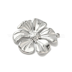 304ステンレスペンダント  花のチャーム  ステンレス鋼色  28x25x3mm  穴：1.5mm&nbsp;STAS-L301-10P