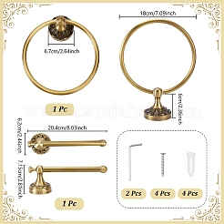 Brass Wall Mounted Towel Ring Holder & Toilet Paper Holders Sets&nbsp;AJEW-TW0001-18