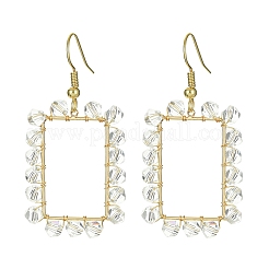 5 Pair 5 Style Brass Geometry Dangle Earrings with Glass Beaded&nbsp;EJEW-JE05400