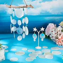 90Pcs 3 Styles Natural Capiz Shell Disc Connector Charms&nbsp;BSHE-MB0001-01