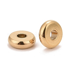 イオンプレーティング（IP）304ステンレススチールスペーサービーズ  ドーナツ  ゴールドカラー  8x2.5mm  穴：3mm&nbsp;LS-STAS-F136-04G