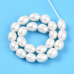 天然養殖淡水パールビーズ連売り  ライス  乳白色  7~9x6~7mm  穴：0.5mm  約44~45個/連  14.37~14.76''（36.5~37.5センチメートル）&nbsp;PEAR-N012-07W