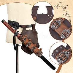 PUレザー中世鞘ベルト戦士剣収納付き  コスプレアクセサリー  ブラック  335x370x11mm&nbsp;AJEW-WH0567-87